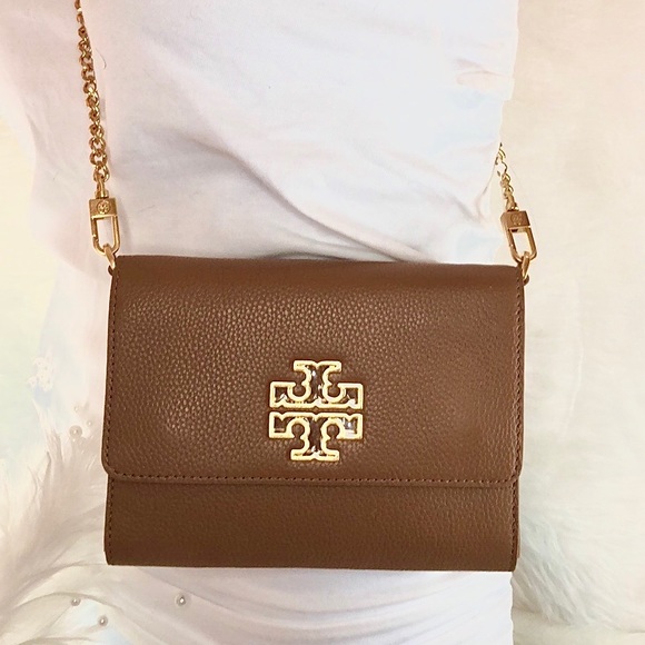 👜New Tory Burch 👜Bark Rolled Gold Britten Chain - Picture 6 of 6